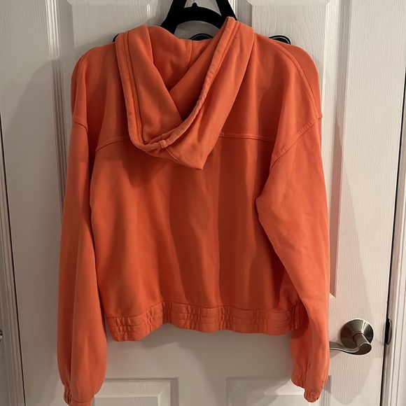Aerie Orange Zip Up Cropped Hoodie - Picture 3 of 3